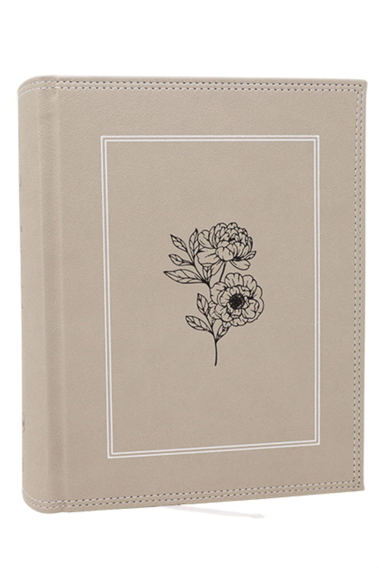 NKJV, Journal the Word Bible: Reflect, Journal or Create Art Next to Your Favorite Verses (Stone Leathersoft over board, Red Letter, Comfort Print)