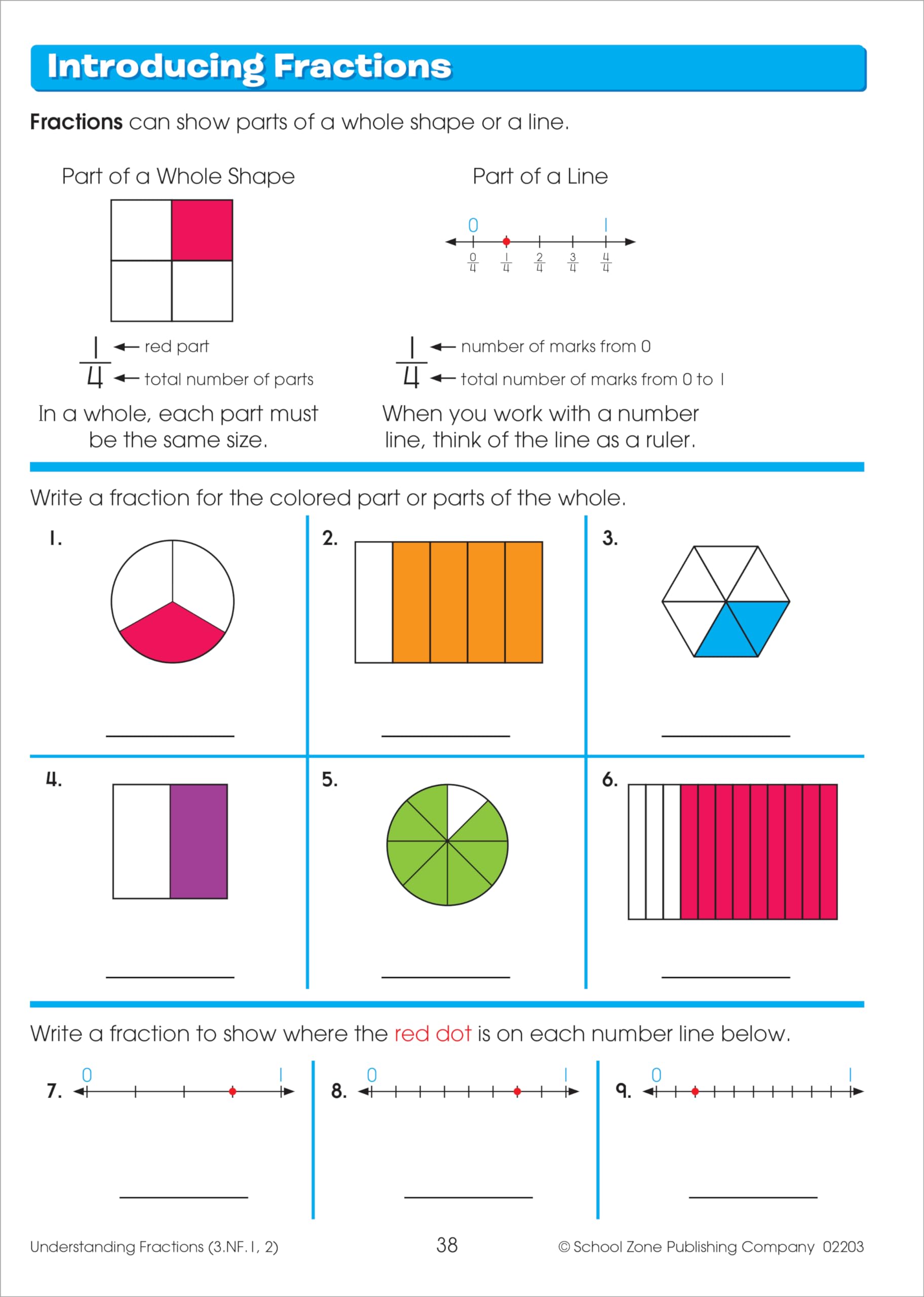 School Zone Math Basics 3 Workbook: 64 Pages, 3rd Grade, Multiplication, Division, Word Problems, Place Value, Fractions, Ages 8-9 (I Know It! Book Series)