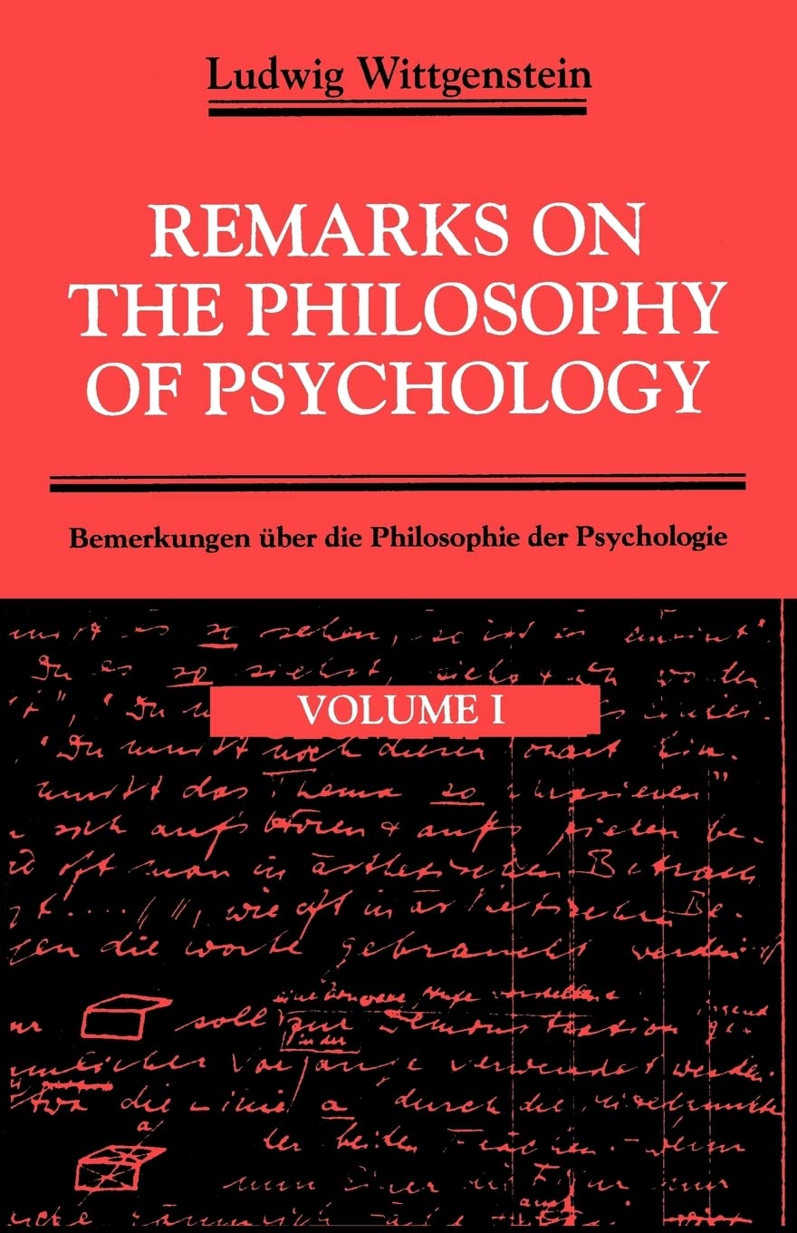 Remarks on the Philosophy of Psychology, Volume 1