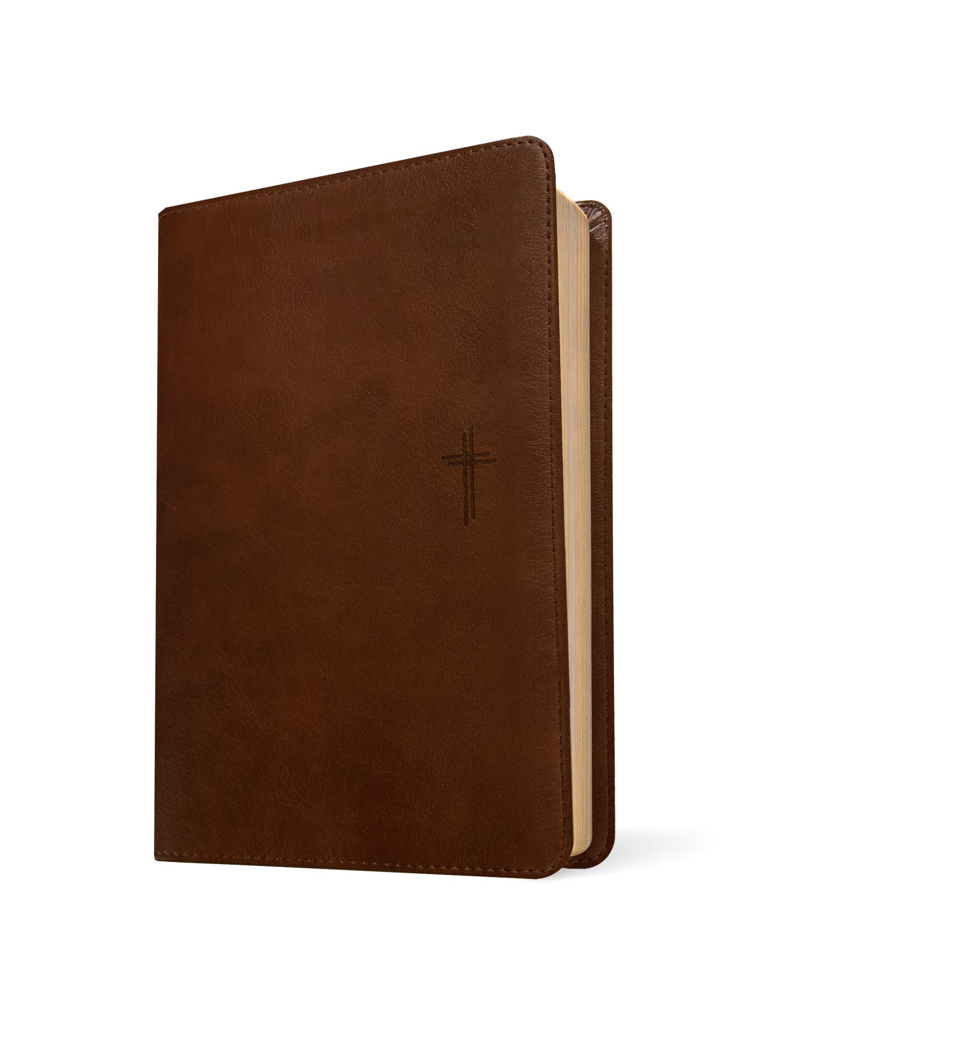 NLT Compact Bible, Filament Enabled (LeatherLike, Rustic Brown Cross, Red Letter)