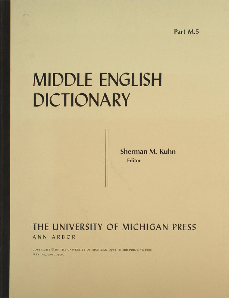 Middle English Dictionary (Volume M.5)