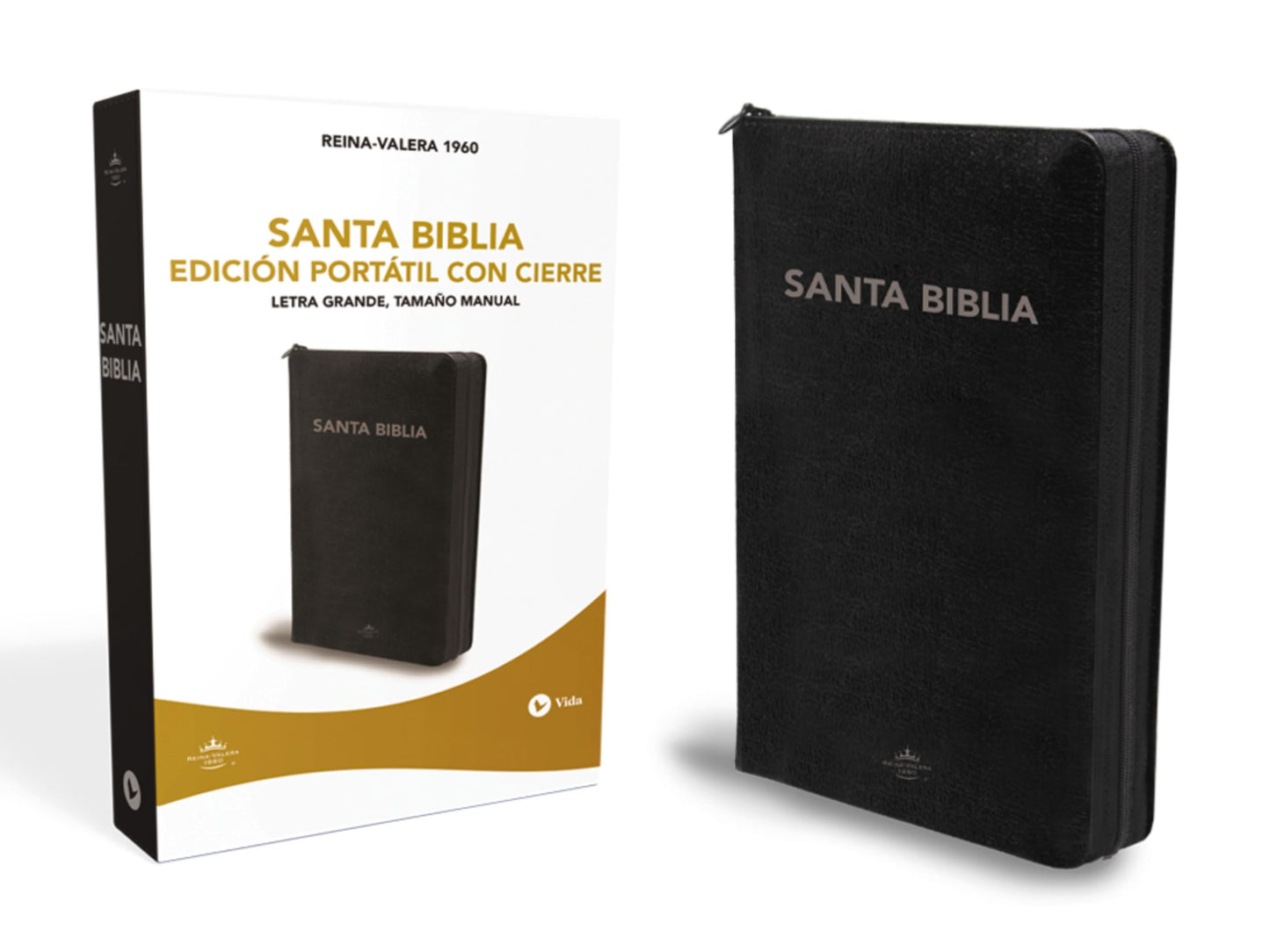 RVR60, Santa Biblia, Letra grande, Edicin porttil, Leathersoft, Negro, Palabras de Jess en Rojo, con cierre (Spanish Edition)