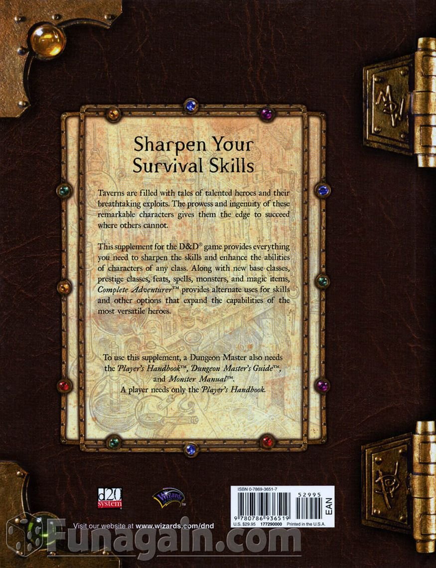 Complete Adventurer: A Guide to Skillful Characters of All Classes (Dungeons & Dragons d20 3.5 Fantasy Roleplaying Supplement)