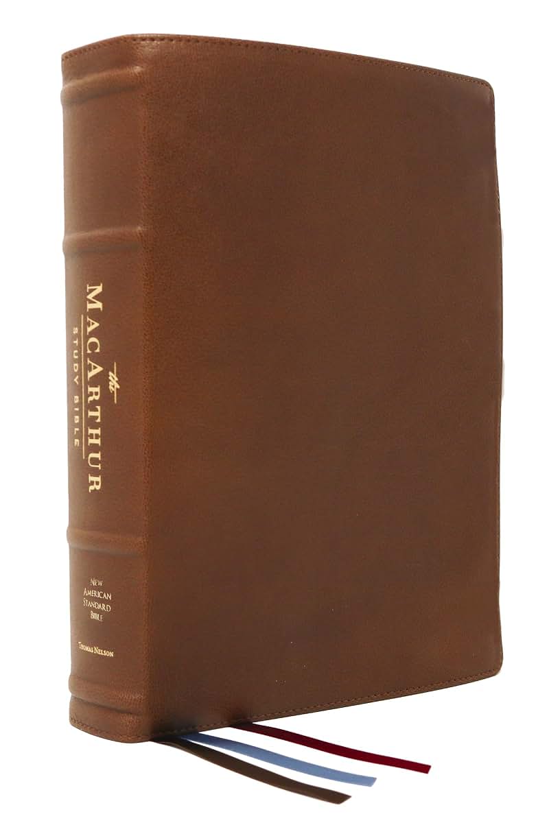 NASB, MacArthur Study Bible, Brown Premium Goatskin Leather, Premier Collection, 1995 Text, Comfort Print: Unleashing God's Truth One Verse at a Time (Holy Bible, New American Standard Bible)
