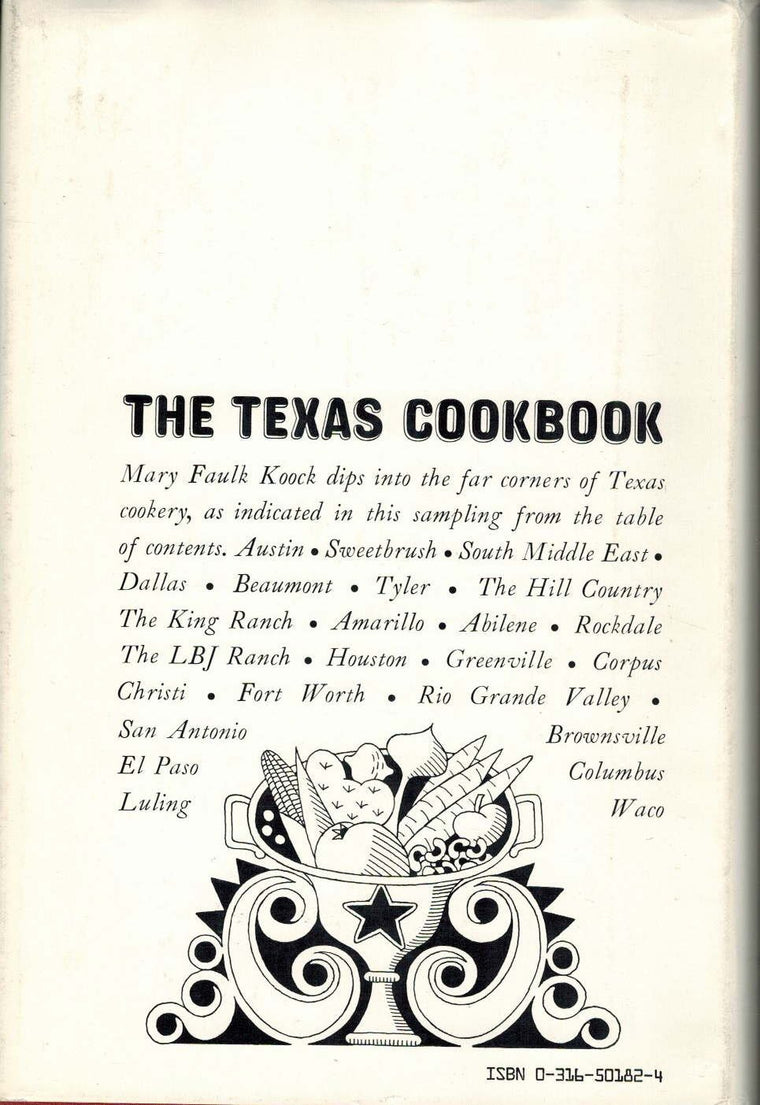The Texas Cookbook — back cover