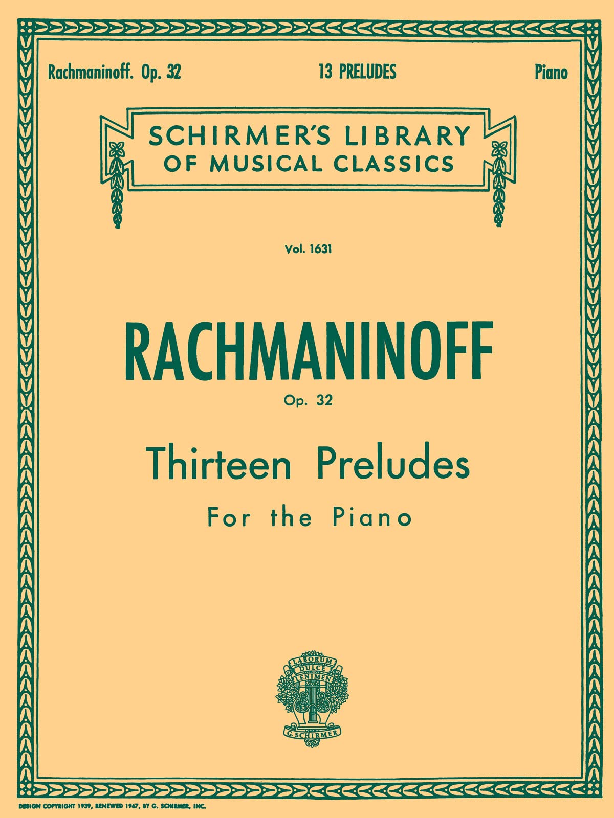 13 Preludes, Op. 32: Schirmer Library of Classics Volume 1631 Piano Solo