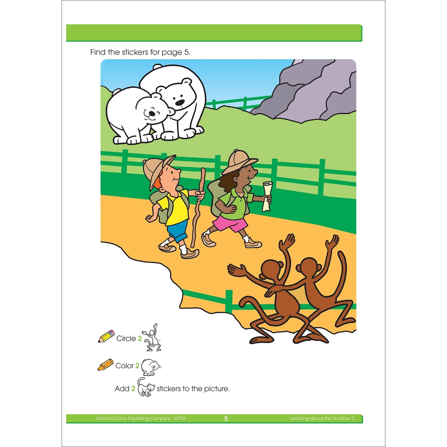 School Zone - Math Stickers Workbook - 64 Pages, Ages 3 to 6, Preschool to Kindergarten, 426 Stickers, Counting, Numbers 1-12, Telling Time, and More (School Zone Stuck on Learning Book Series)