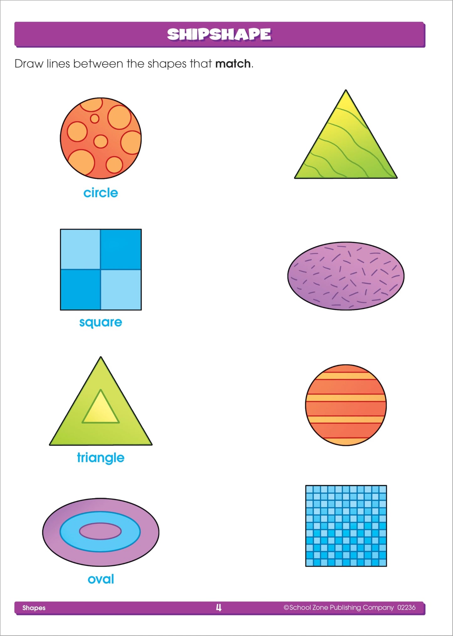 School Zone Kindergarten Basics Workbook: 64 Pages, Reading & Math Readiness, Alphabet, Shapes, Patterns, Numbers 0-10, Beginning Sounds, Ages 5-6, Covers May Vary
