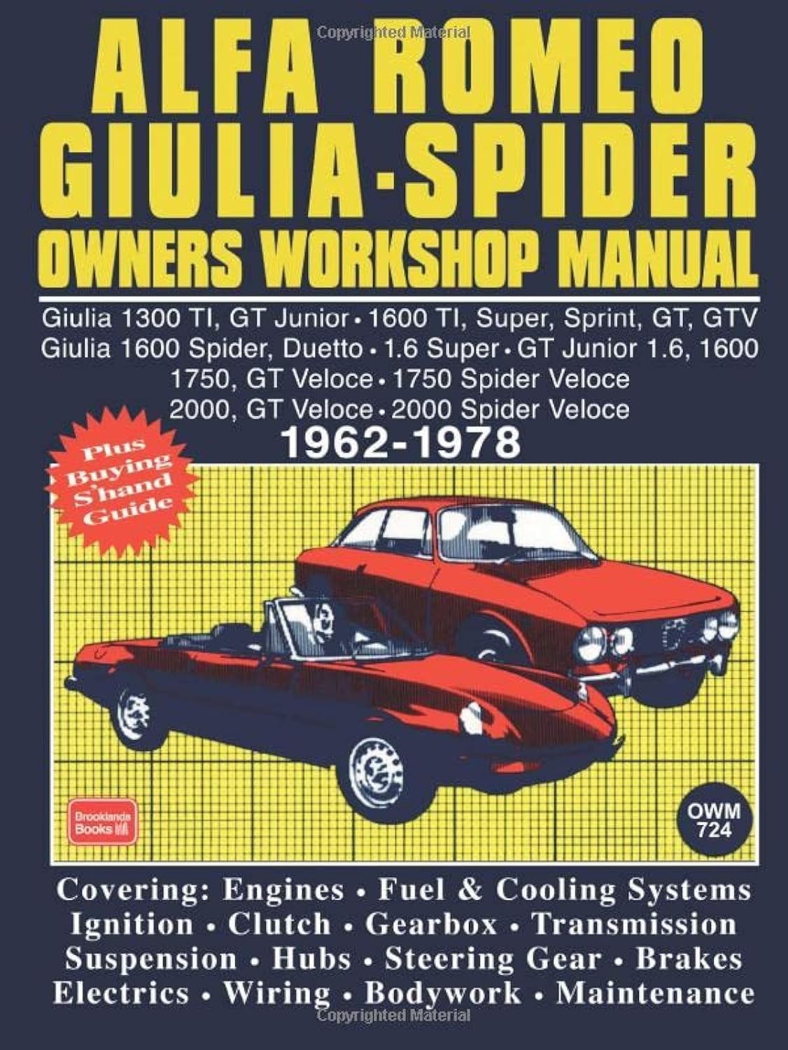 Alfa Romeo Giulia Spider 1962-1978 Owners Workshop Manual by