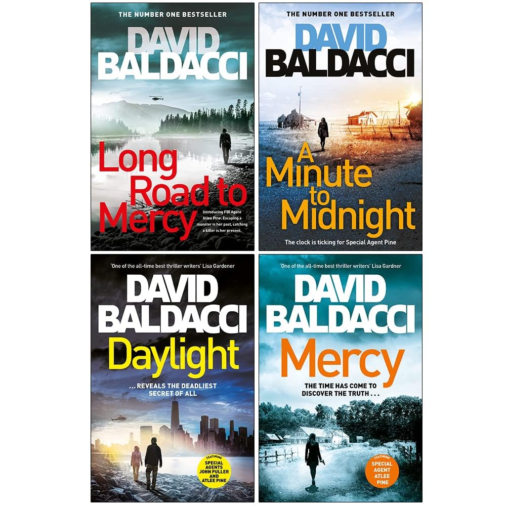 Atlee Pine Series 4 Books Collection Set By David Baldacci(Long Road to Mercy, A Minute to Midnight, Daylight, Mercy)
