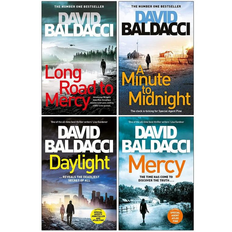 Atlee Pine Series 4 Books Collection Set By David Baldacci(Long Road to Mercy, A Minute to Midnight, Daylight, Mercy)