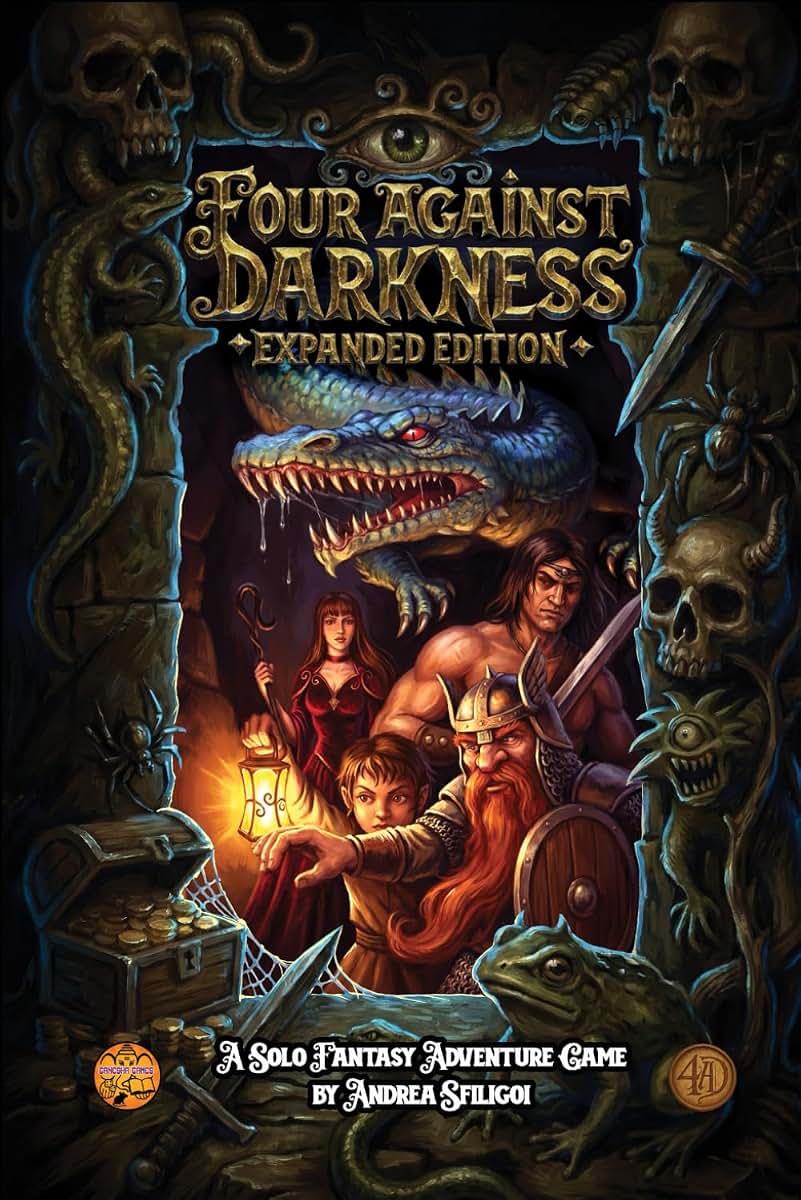 Four Against Darkness: A solitaire dungeon-delving pen-and-paper game
