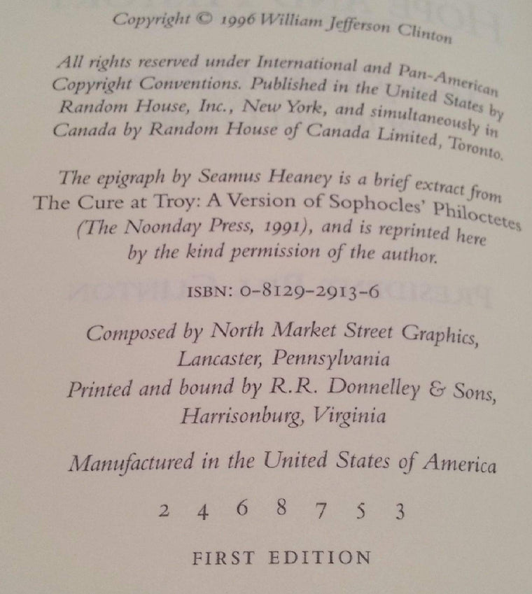 Between Hope and History: Meeting Americas Challenges for the 21st Century — back cover