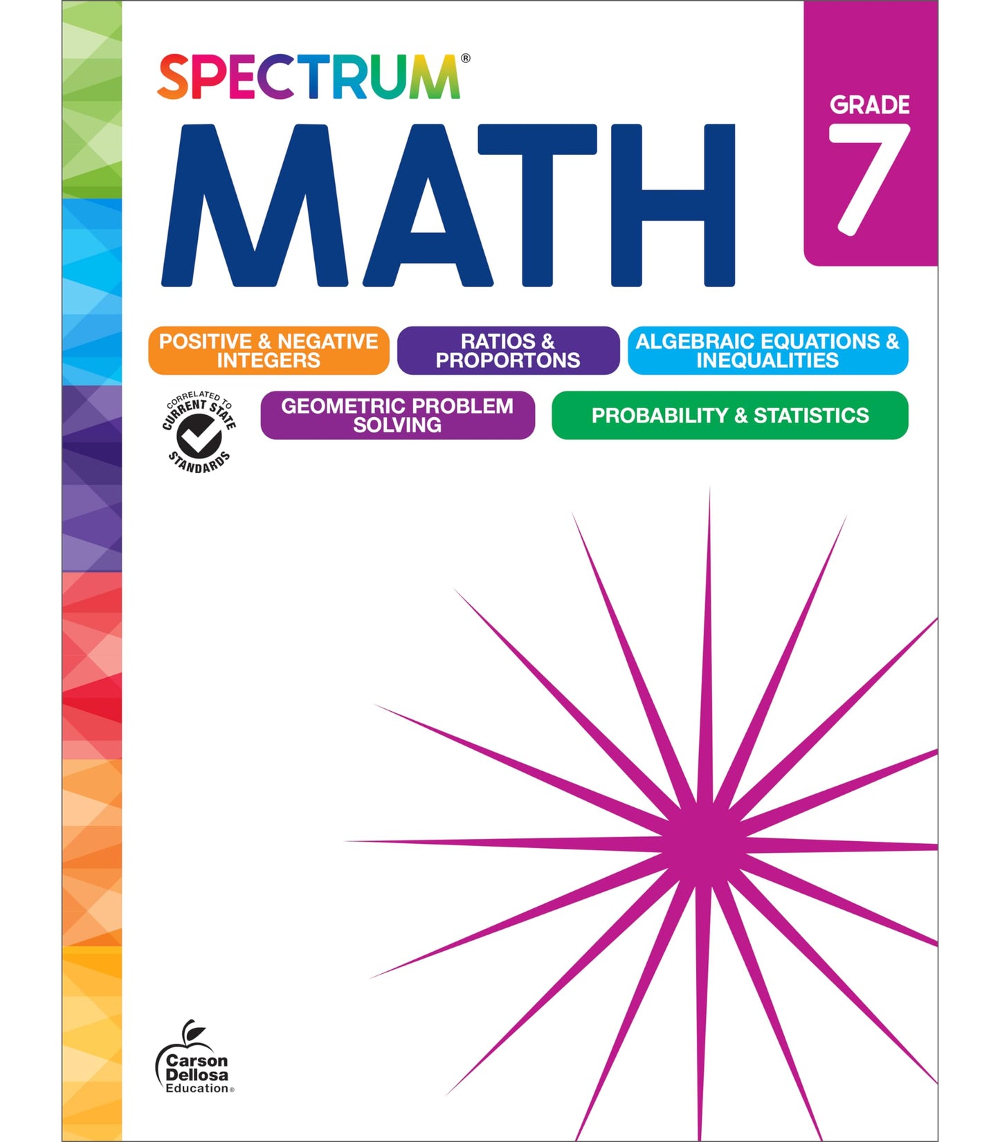 Spectrum 7th Grade Math Workbooks, Mathematics Middle School
