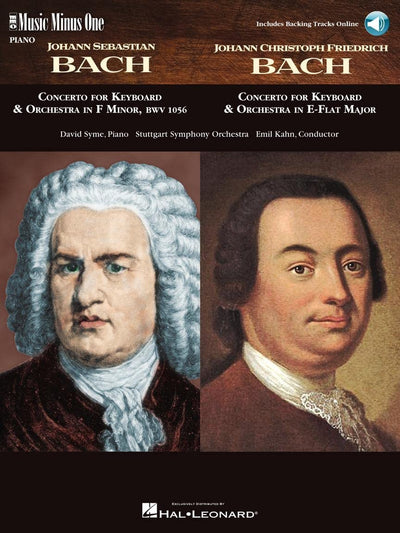 J.S. Bach - Concerto in F Minor, BMV1056 & J.C.F. Bach - Concerto in E-flat Major: Music Minus One Piano Book/Online Audio