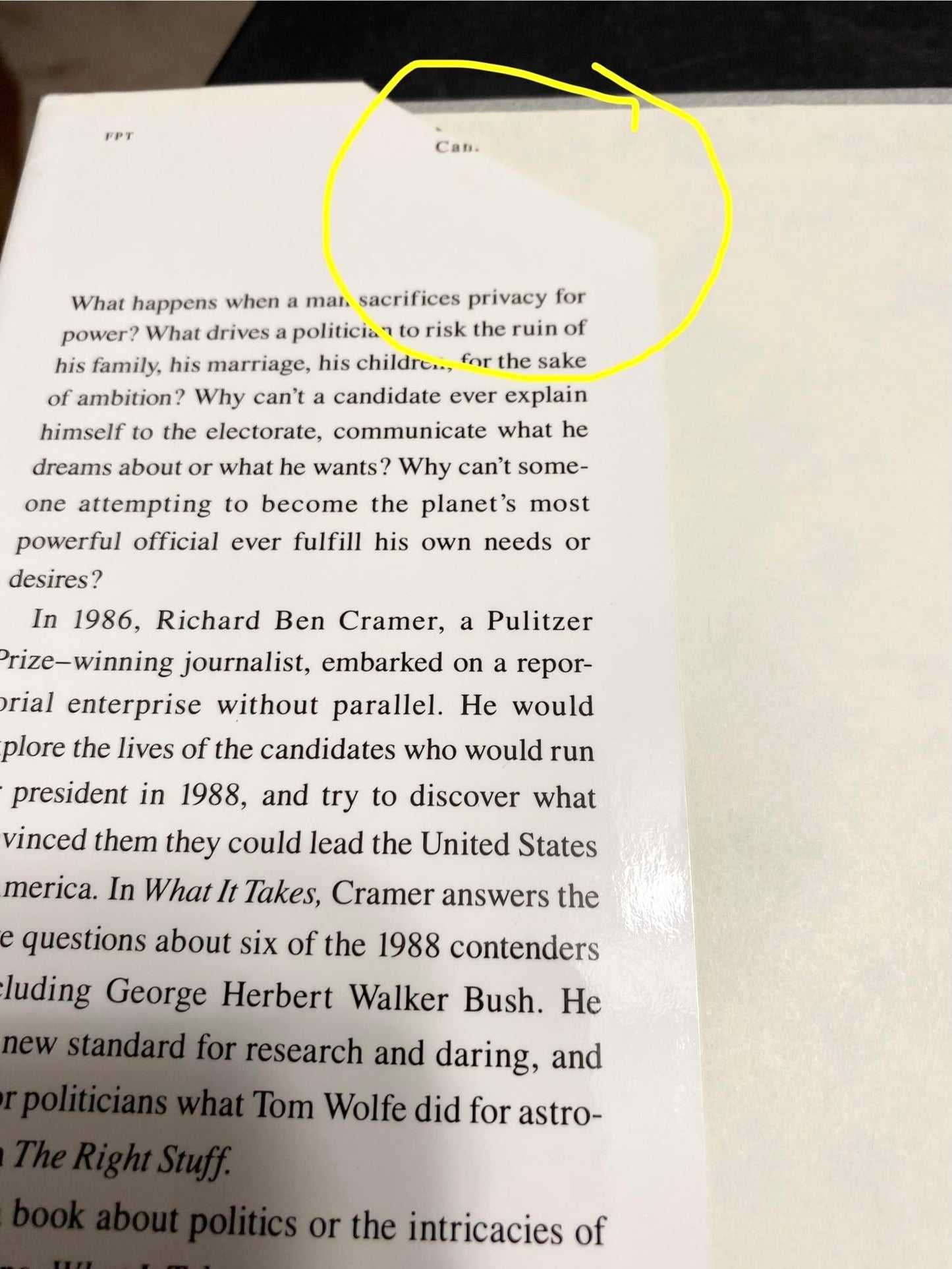 What It Takes: The Way to the White House by Cramer, Richard