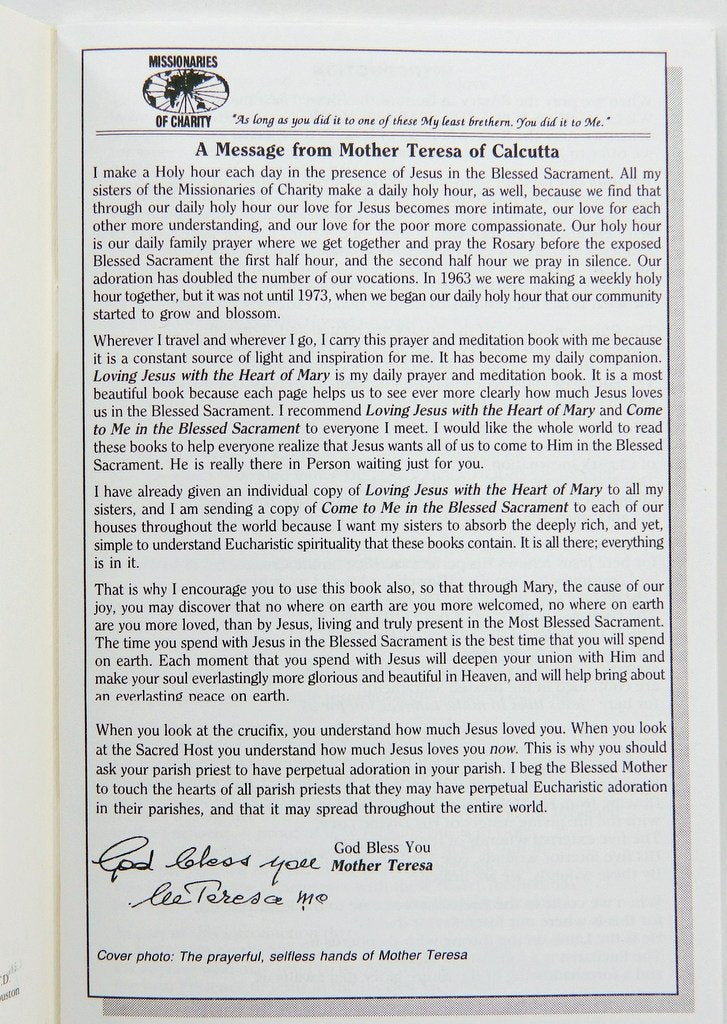 Rosary Meditations From Mother Teresa of Calcutta: Loving Jesus With the Heart of Mary: Eucharistic Meditations on the Fifteen Mysteries of the Rosary