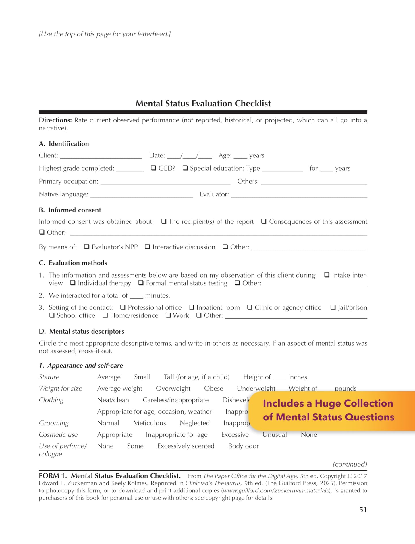 Clinician's Thesaurus: The Guide to Conducting Interviews and Writing Psychological Reports