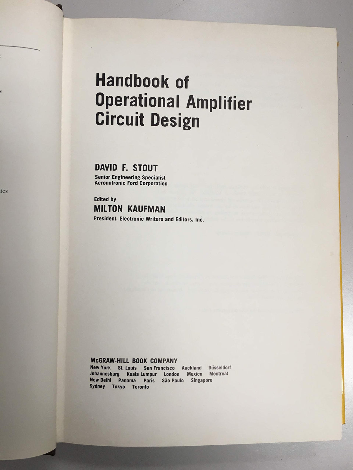 Handbook of Operational Amplifier Circuit Design