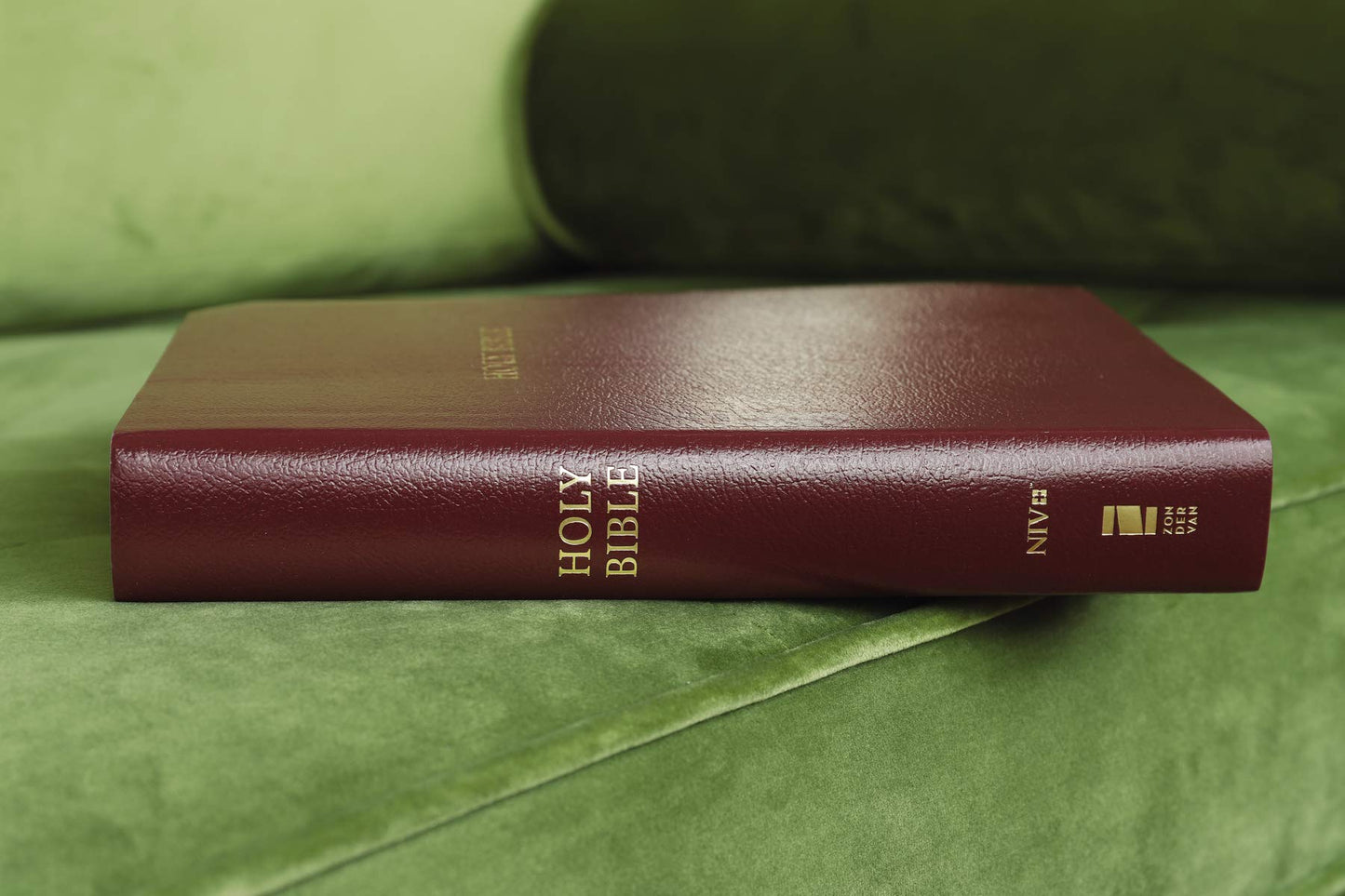 NIV, Reference Bible, Giant Print, Leather-Look, Burgundy, Red Letter, Thumb Indexed, Comfort Print