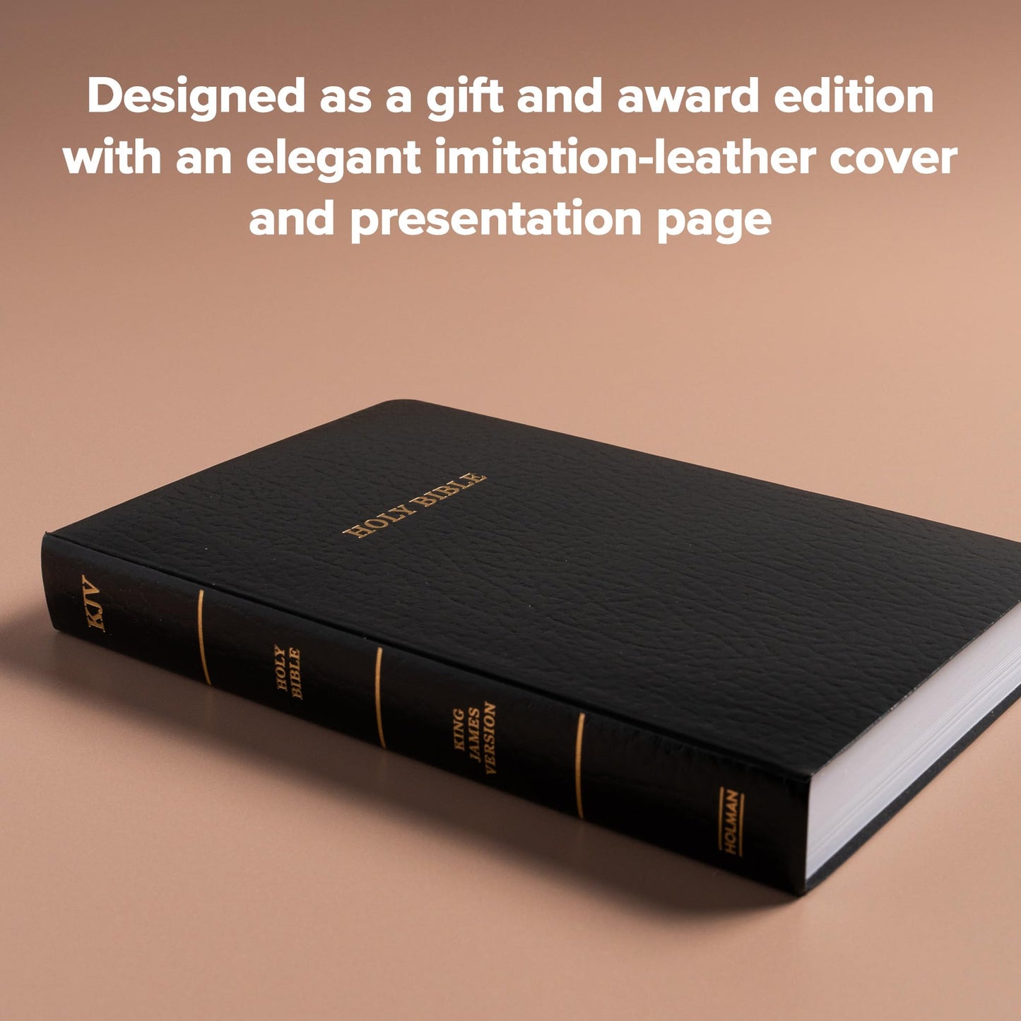 KJV Gift and Award Bible, Black Imitation Leather, KJV Holy Bible, Red Letter, Pure Cambridge Text, Presentation Page, Easy-to-Read Bible MCM Type