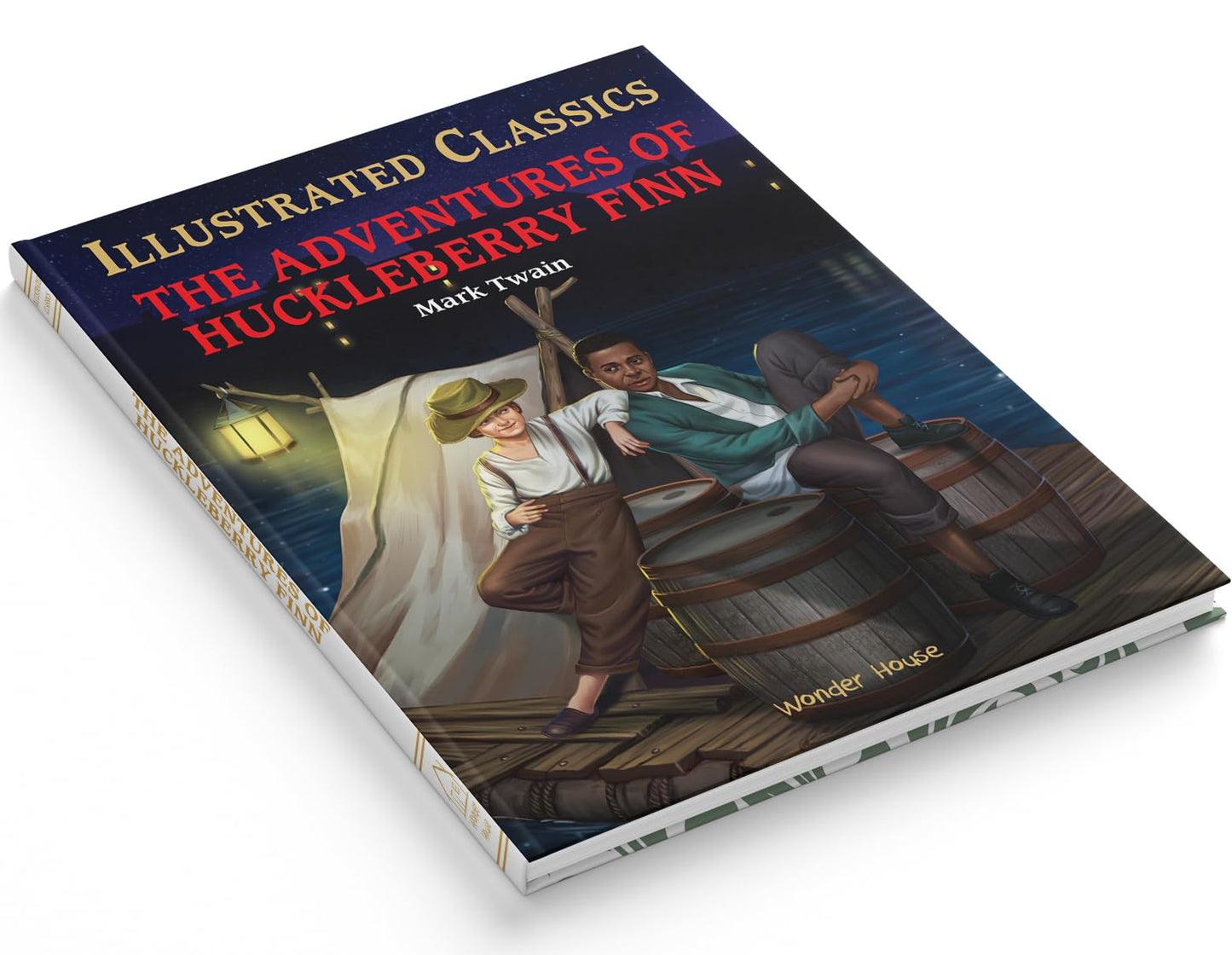 The Adventures of Huckleberry Finn : illustrated Abridged Children Classics English Novel with Review Questions