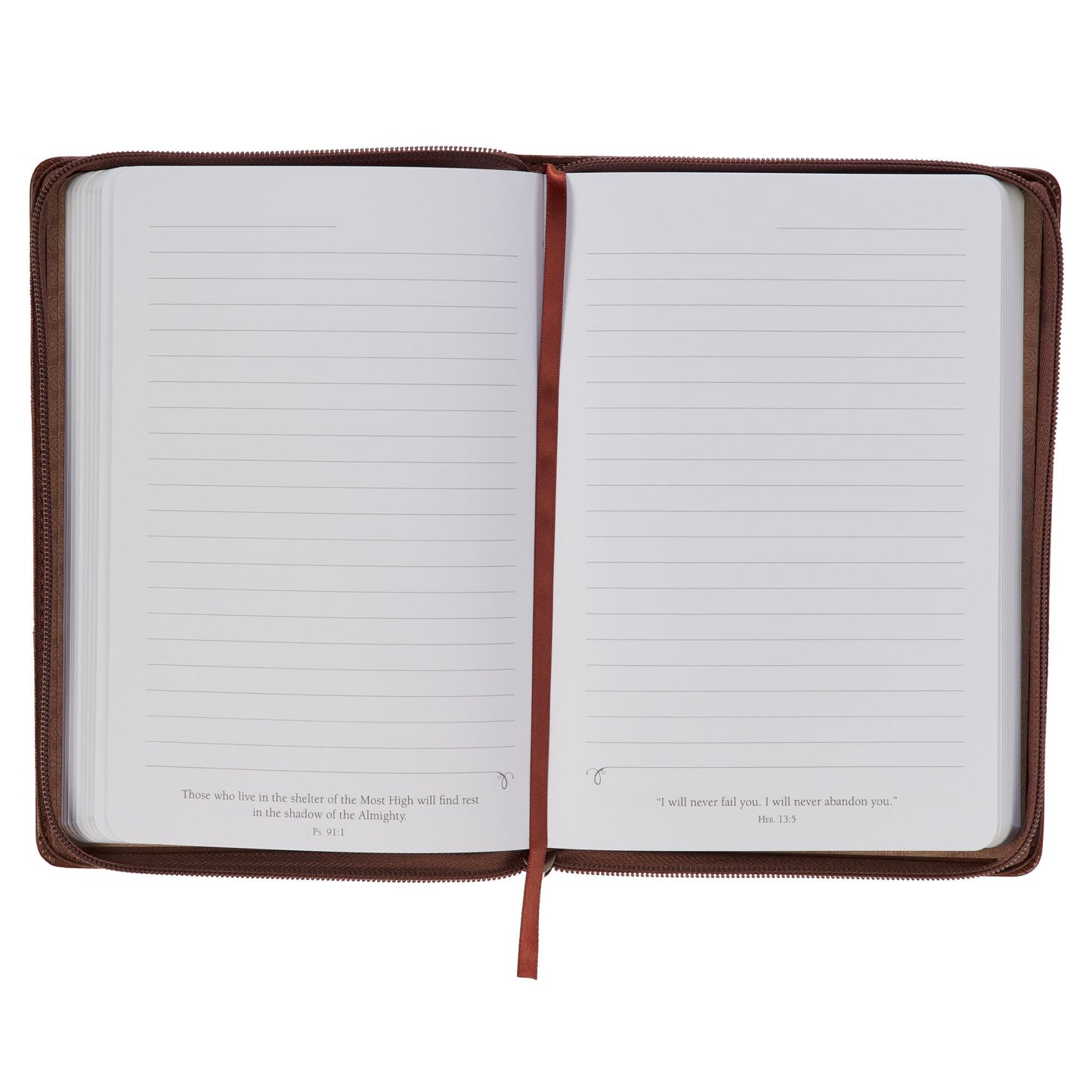 Christian Art Gifts Tan Faux Leather Journal, Be Still and Know - Psalm 46:10, Flexcover Inspirational Notebook w/Elastic Closure 160 Lined Pages w/Scripture, 5.8 x 8.5 Inches