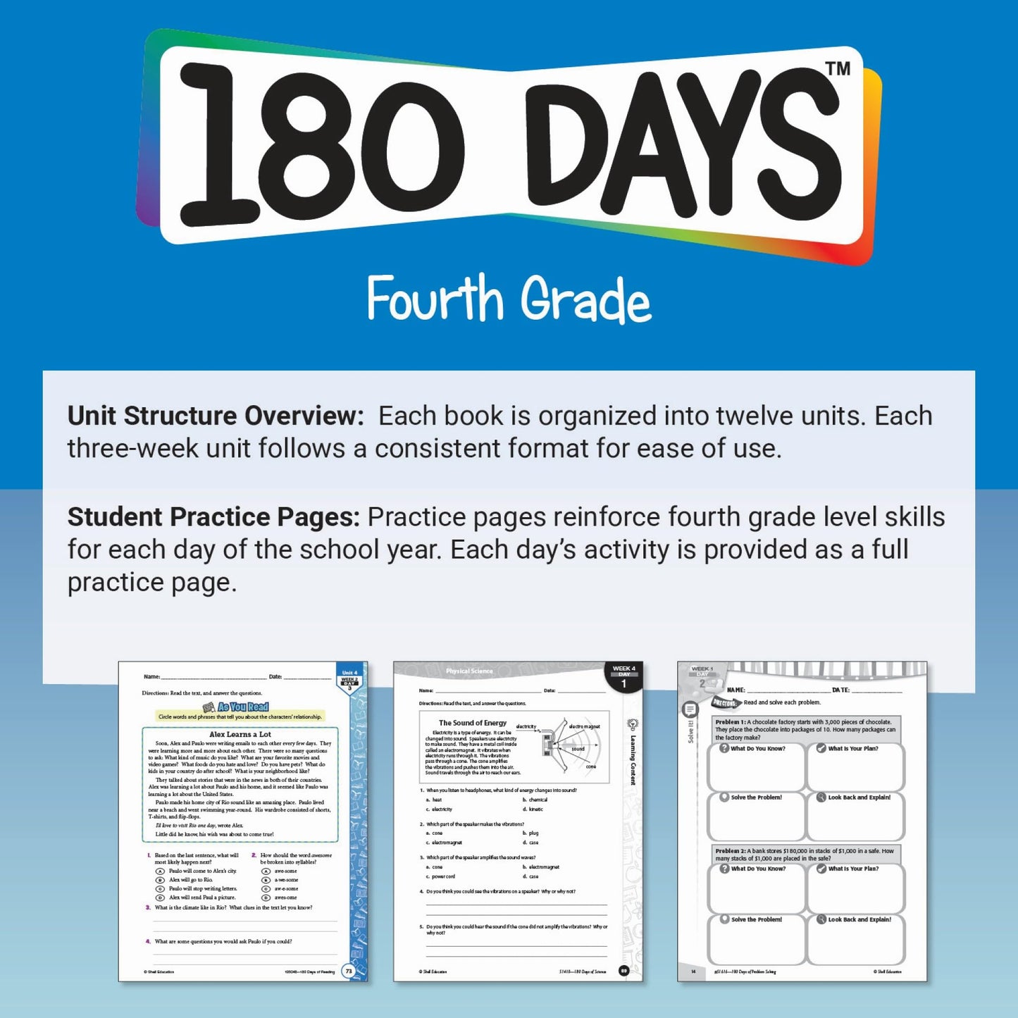 180 Days: Science for Fourth Grade: Practice, Assess, Diagnose
