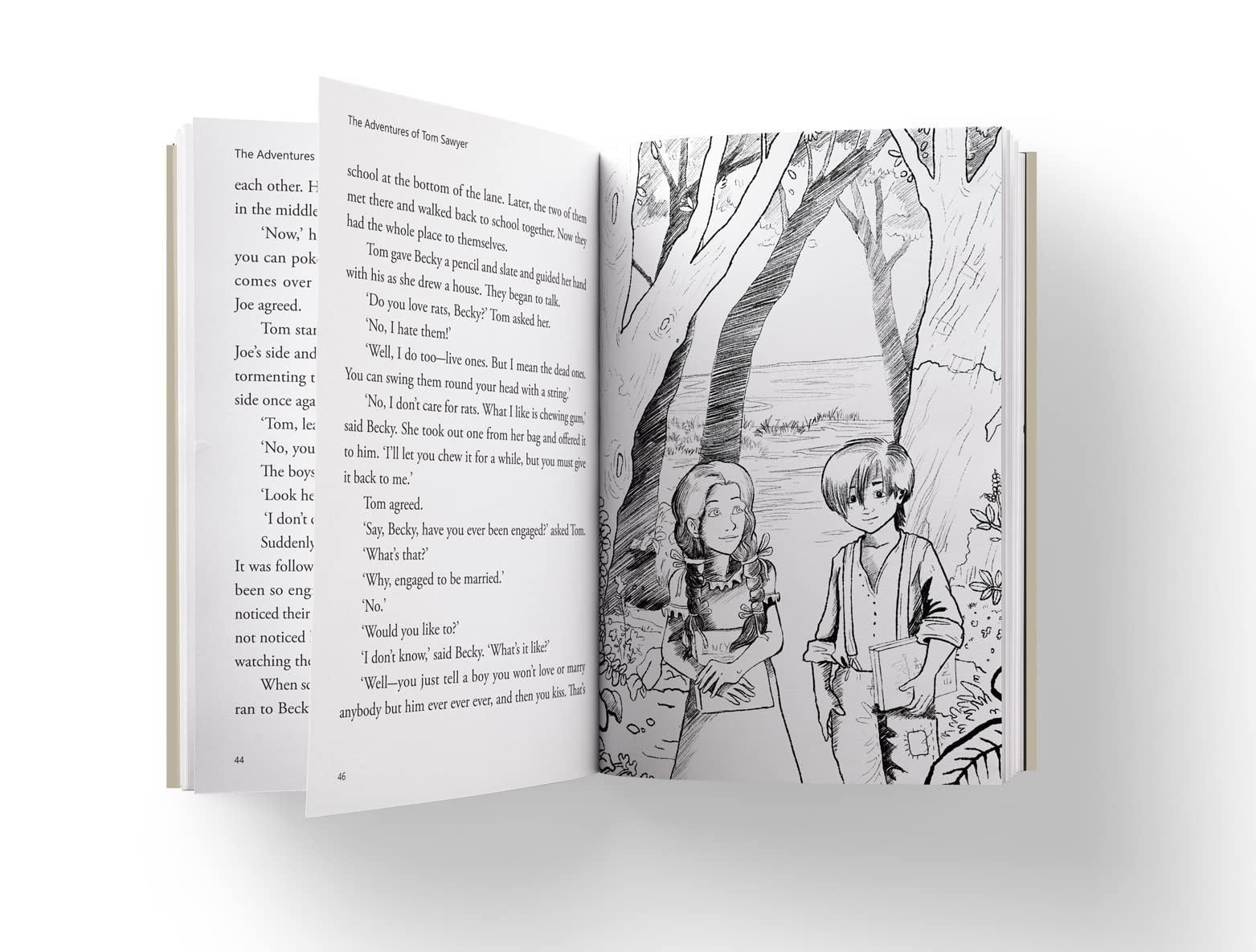 Adventures of Tom Sawyer : Illustrated Abridged Children Classic English Novel with Review Quest, The (Illustrated Classics)
