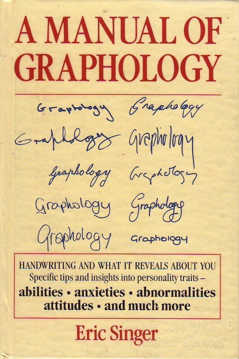 Manual Of Graphology by Singer, Eric