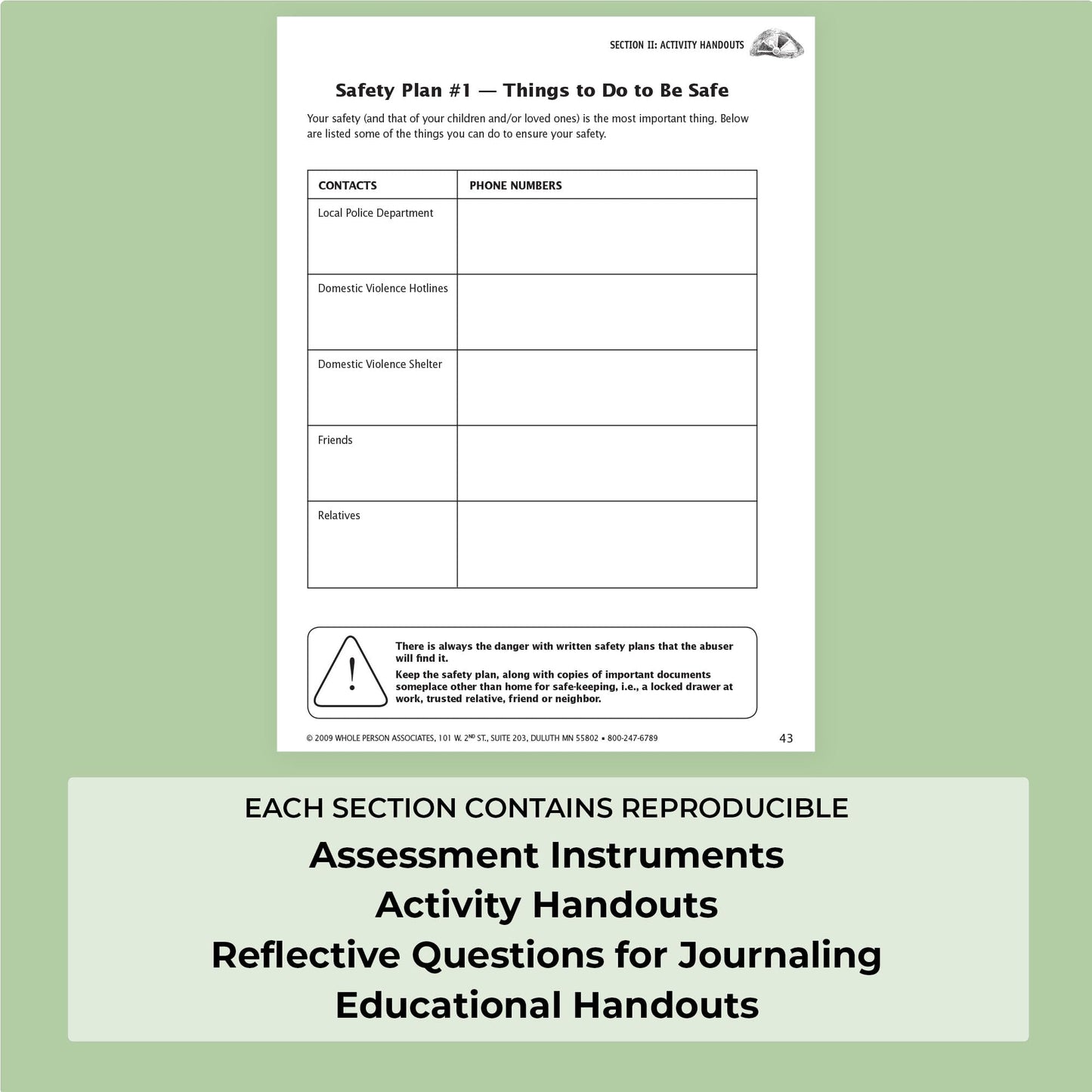 The Domestic Violence Survival Workbook - Self-Assessments, Exercises & Educational Handouts (Mental Health & Life Skills Workbook Series)