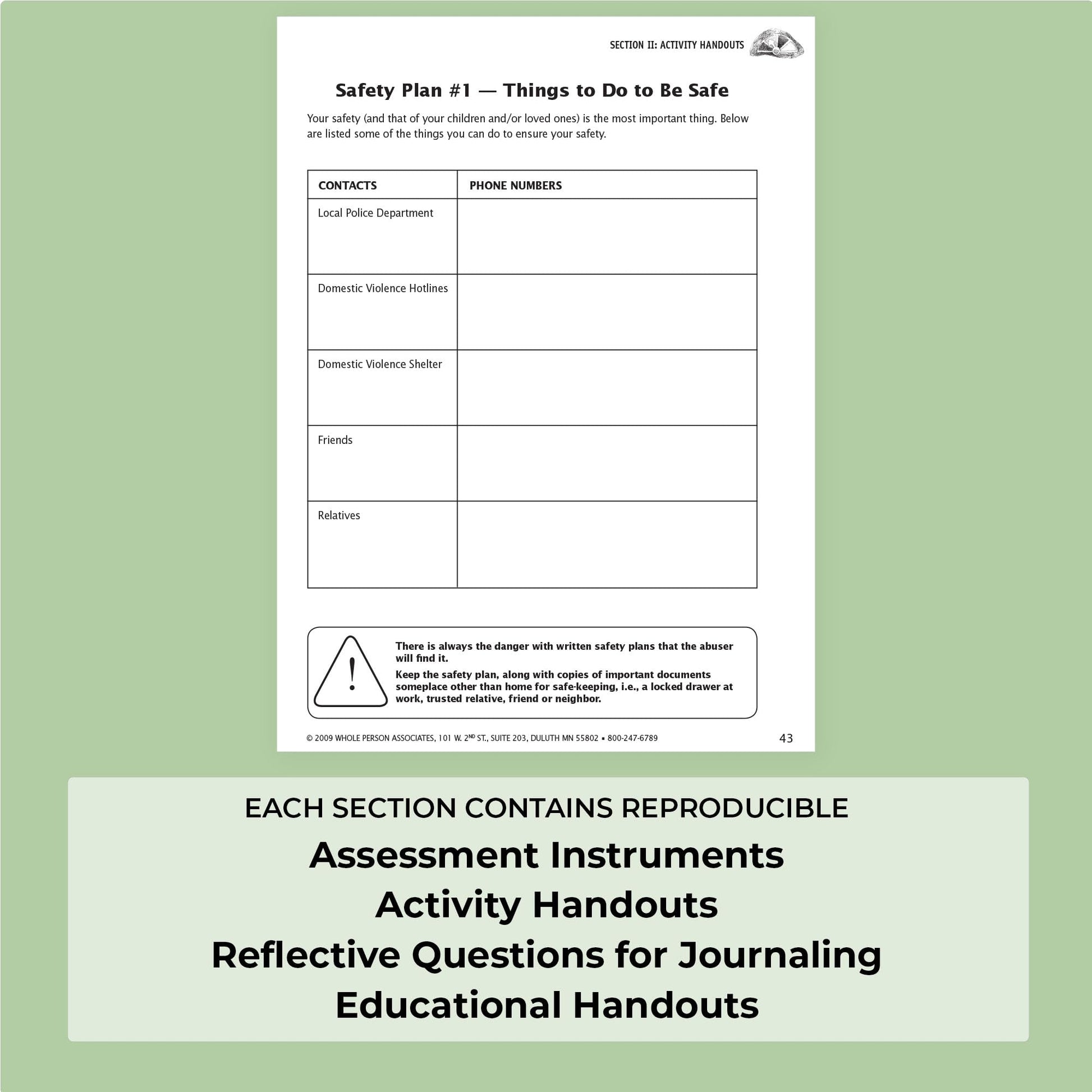 The Domestic Violence Survival Workbook - Self-Assessments, Exercises & Educational Handouts (Mental Health & Life Skills Workbook Series)