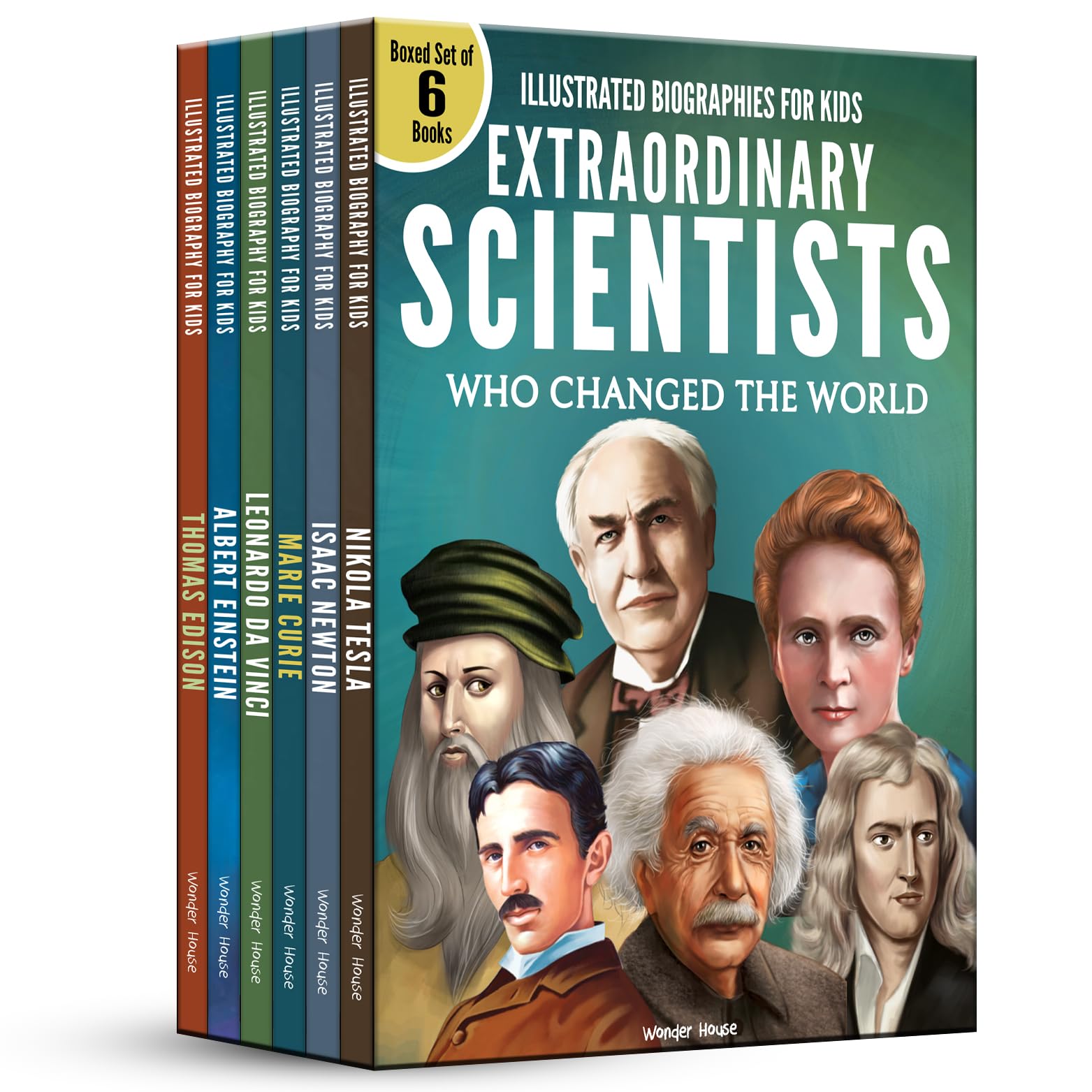 Illustrated Biography for Kids: Extraordinary Scientist who Changed the World Boxed Set [Box Set of 6 Books] / Magic of the World of Science/ Childrens Book