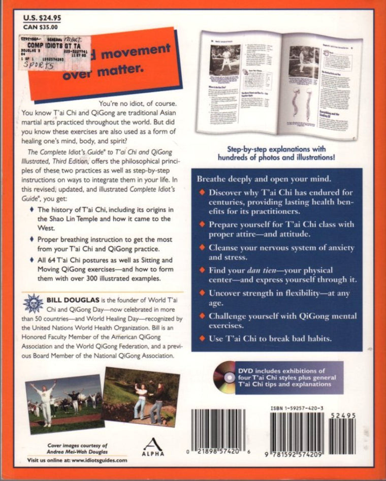 Complete Idiot's Guide to T'ai Chi and QiGong (Book & DVD) — back cover