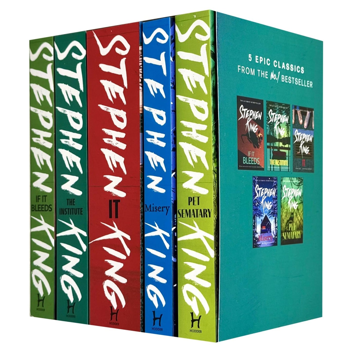 Stephen King Classic Collection 5-Book Box Set - If It Bleeds, The Institute, IT, Misery, Pet Sematary