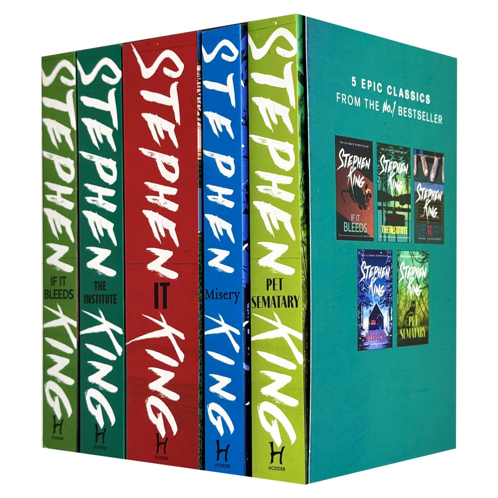 Stephen King Classic Collection 5-Book Box Set - If It Bleeds, The Institute, IT, Misery, Pet Sematary