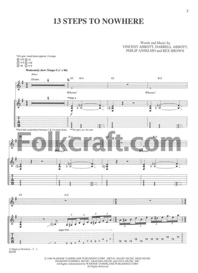 Pantera Guitar Anthology - Note-for-Note Guitar Tablature Songbook  Guitar Sheet Music with Lyrics and Chords  Play Classic Metal and Hard Rock ... Transcriptions (Guitar Anthology Series)