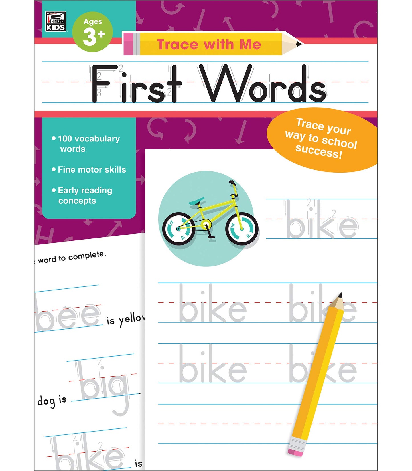 Carson Dellosa  Trace with Me: First Words Handwriting Activity Workbook  Preschool-2nd Grade, 128pgs
