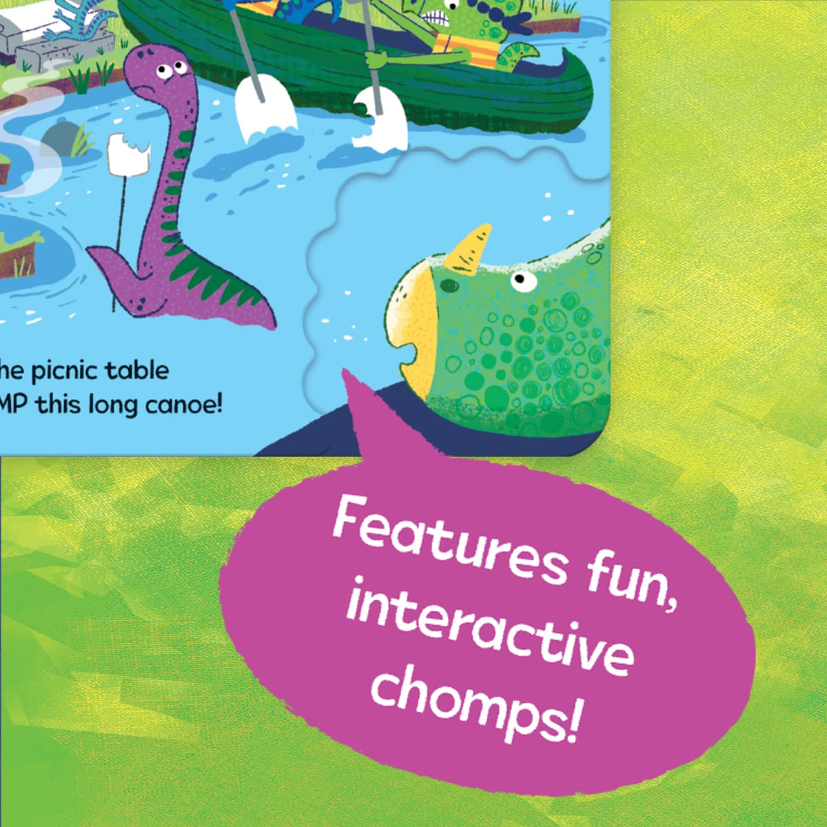 Chomp Chomp Dino Finger Puppet Board Book Ages 2-5; Includes Detachable Plush Finger Puppet For Playtime