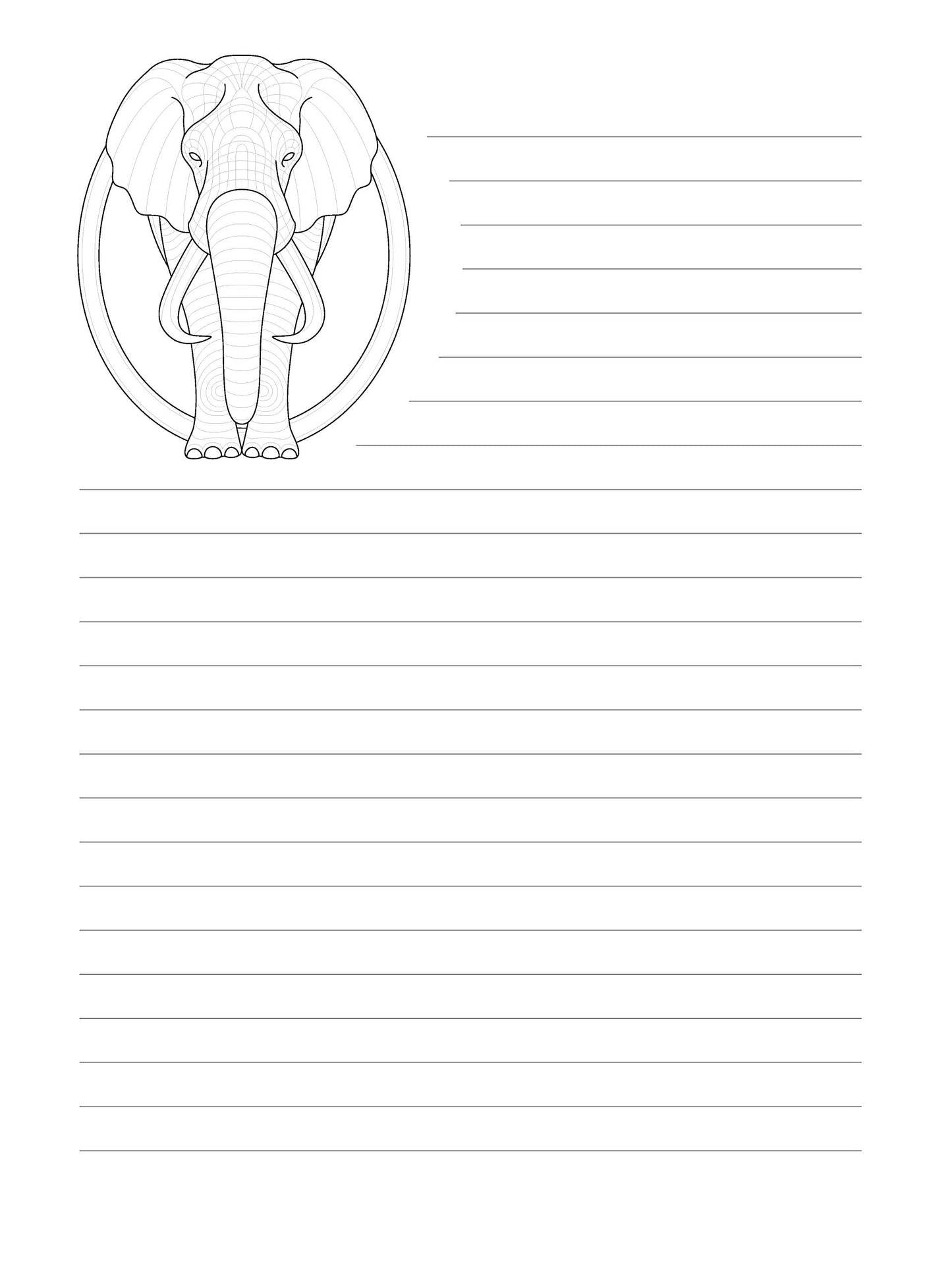 TangleEasy Lined Journal Elephant (Quiet Fox Designs) Hyper-Detailed, Exquisitely Rendered Animal Illustrations by Ben Kwok (BioWorkZ); Lined Pages with Plenty of Writing Space to Document Your World