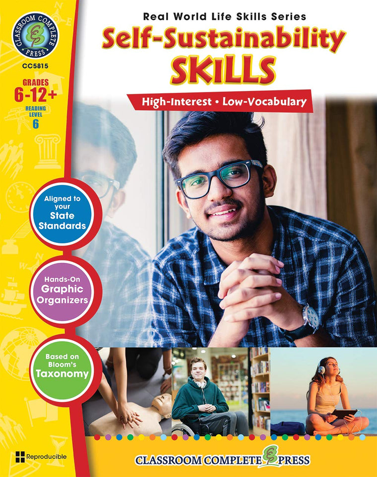 Real World Life Skills - Self-Sustainability Skills Gr. 6-12+ (Life Skills) - Classroom Complete Press