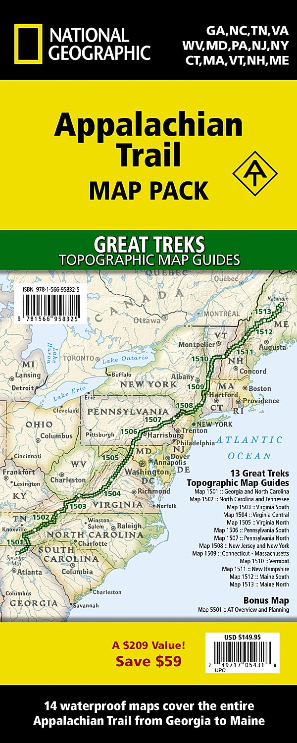 Appalachian Trail (National Geographic Trails Illustrated Map) - 13 Map Bundle