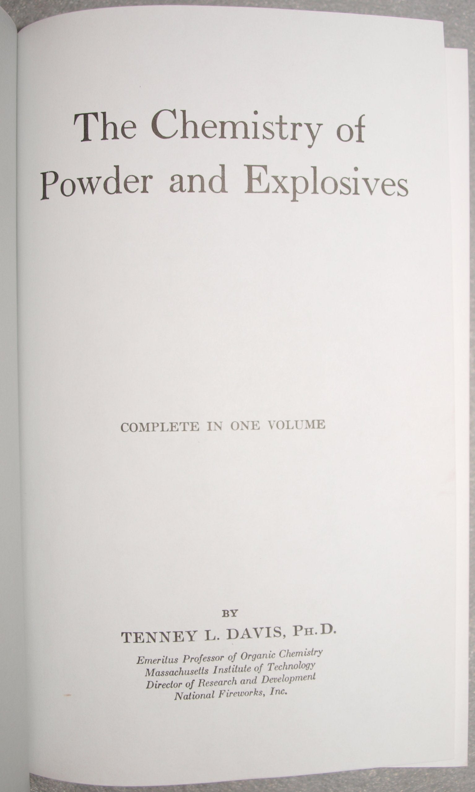 The Chemistry of Powder and Explosives