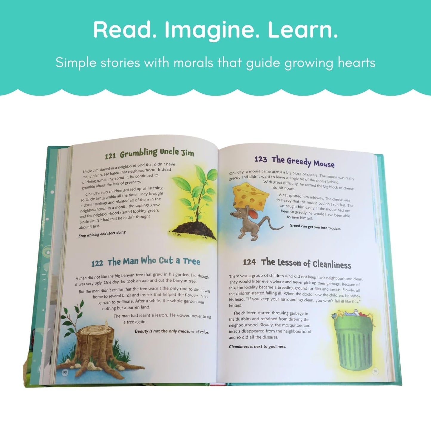 365 Moral Stories Book for Kids Ages 4-8 - A Collection of Short Illustrated Stories to Teach Moral Values, Good Habits & Life Lessons  Ideal Bedtime Reading for Young Children