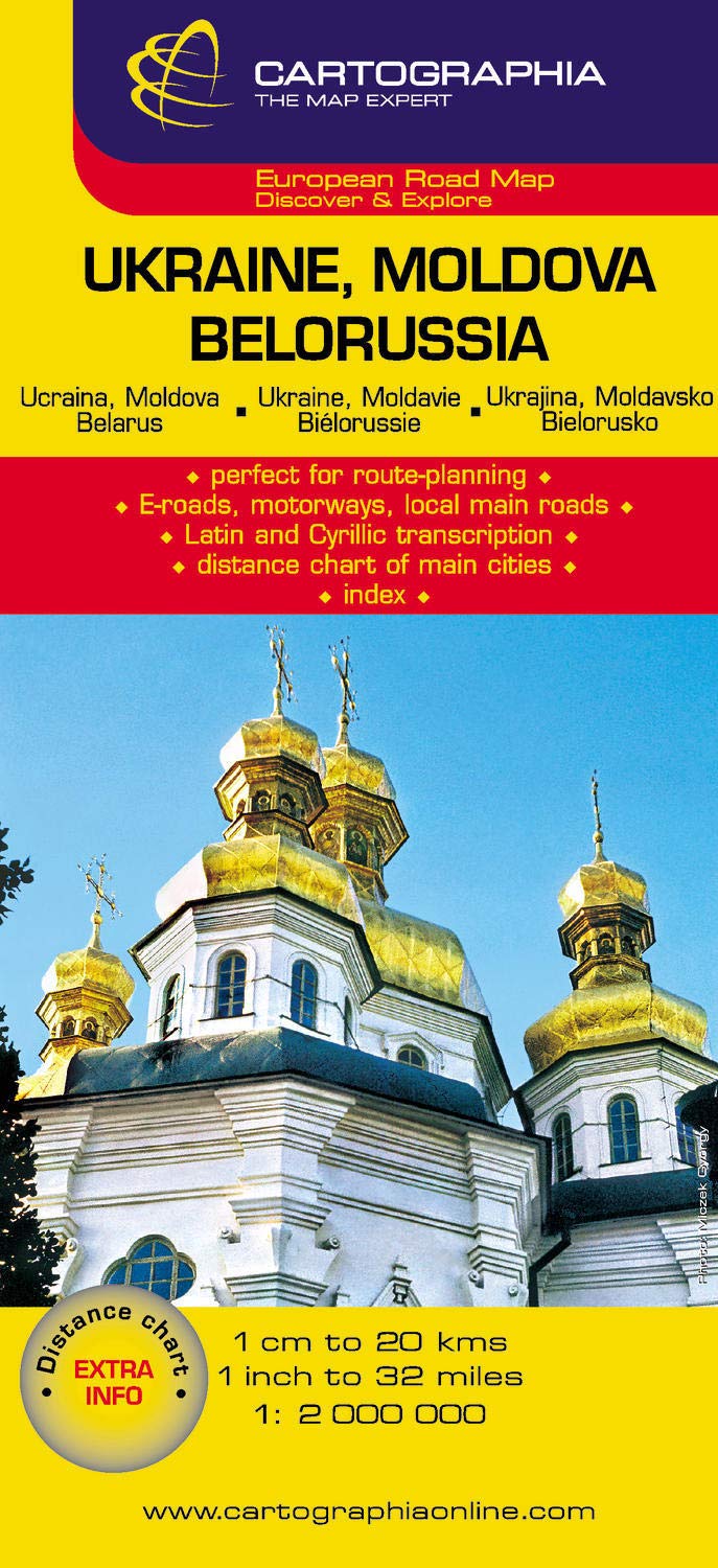 Mapa Cartographia Ucrania, Moldavia y Bielorrusia (French, English and German Edition)