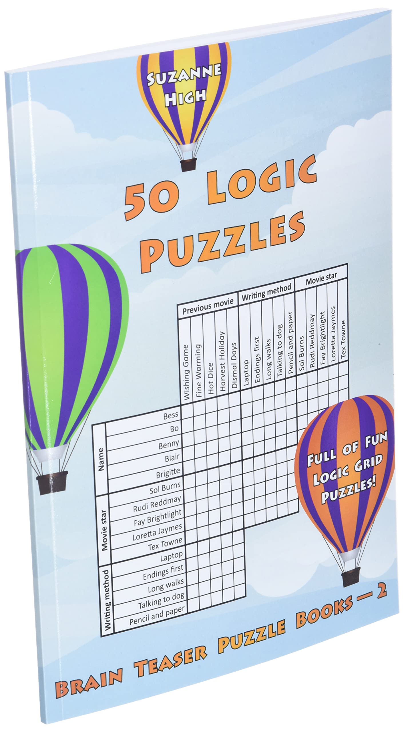 50 Logic Puzzles: Full of Fun Logic Grid Puzzles! (Brain Teaser Puzzle Books)