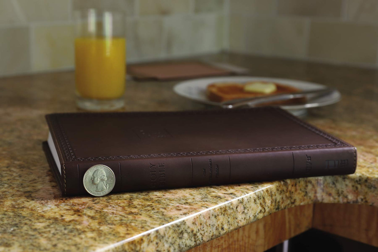 NIV Value Thinline Bible Large Print Leathersoft Brown