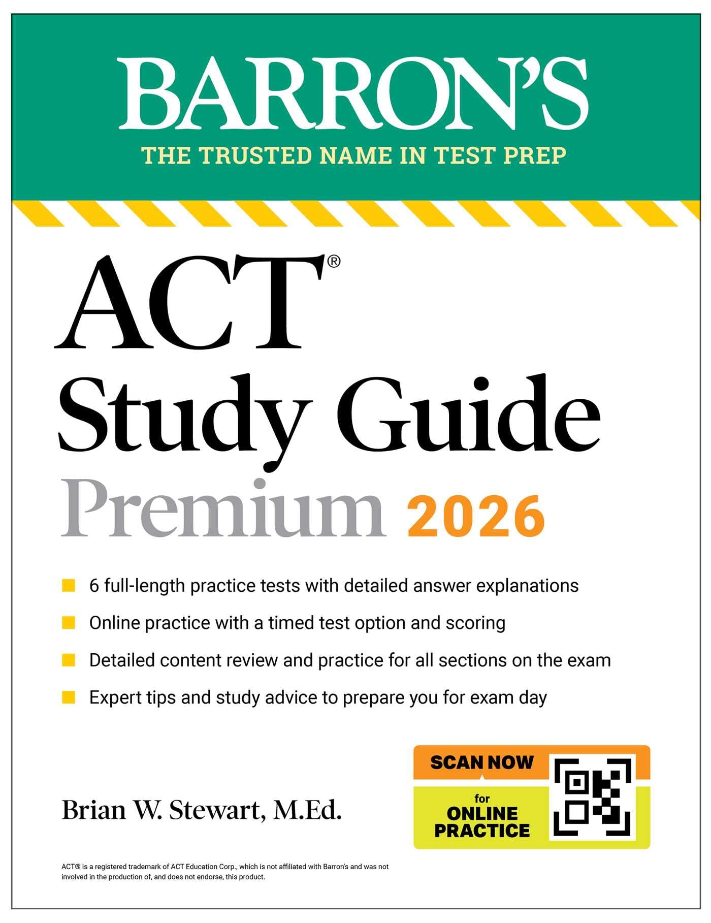 ACT Study Guide Premium, 2026: 6 Practice Tests + Comprehensive Review + Online Practice for the New Enhanced ACT (Barron's ACT Prep)
