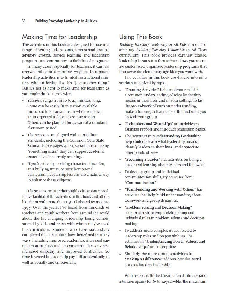 Building Everyday Leadership in All Kids: An Elementary Curriculum to Promote Attitudes and Actions for Respect and Success (Free Spirit Professional)