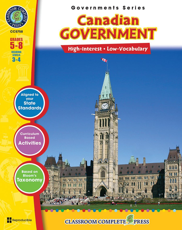 Canadian Government Gr. 5-8 (North American Governments) - Classroom Complete Press